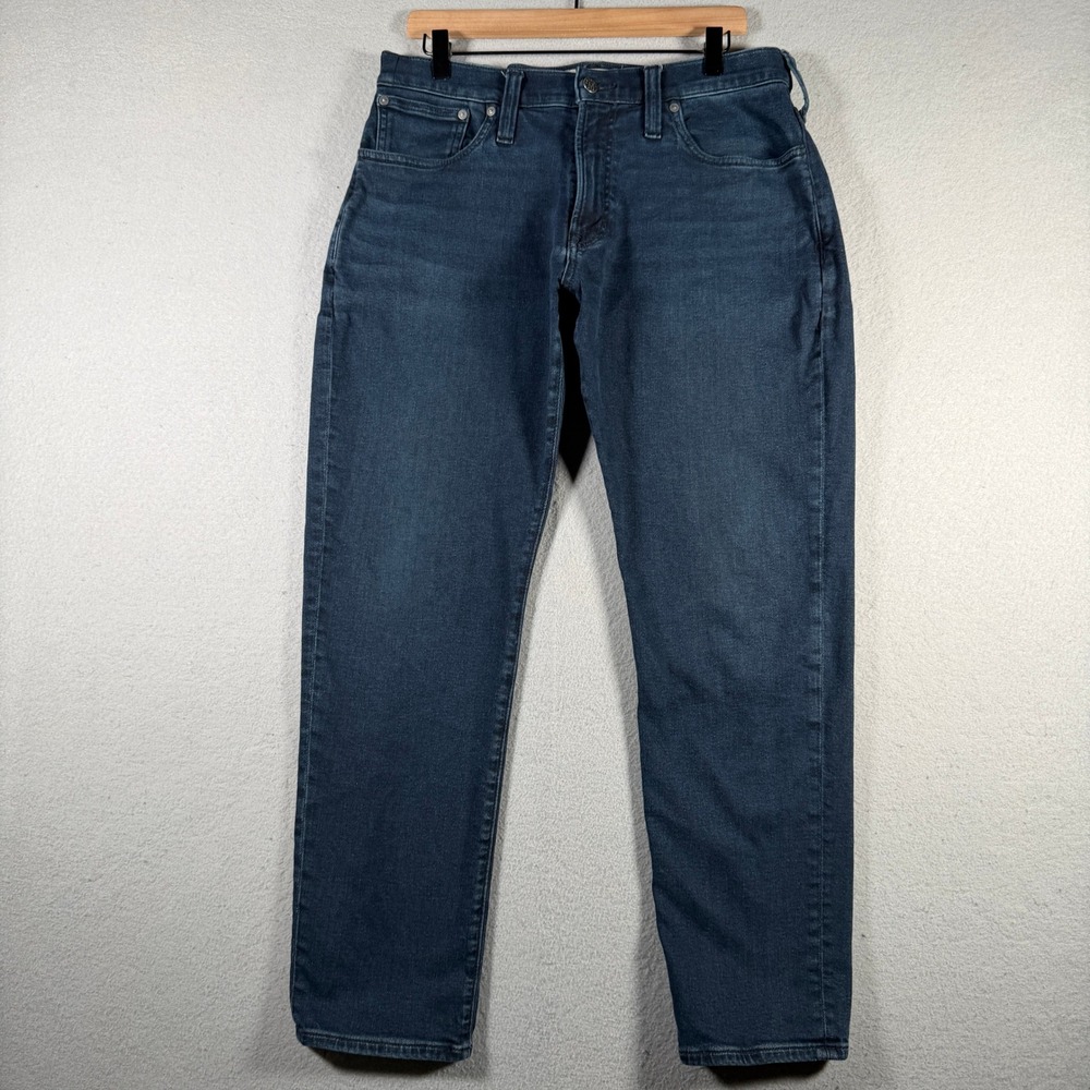 Madewell Mens Athletic Slim Jeans Dark Indigo Blue Denim 36x30 (Fits 32x30)